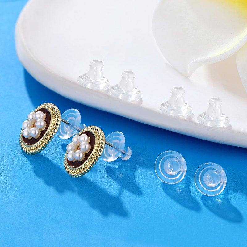 Moconar Silicone Earring Backs, Transparency Secure Earring Backs for Studs, Hypoallergenice Backings Replacements for Studs/Droopy Ears, No-Irritate for Adults (Clear) - Image 4